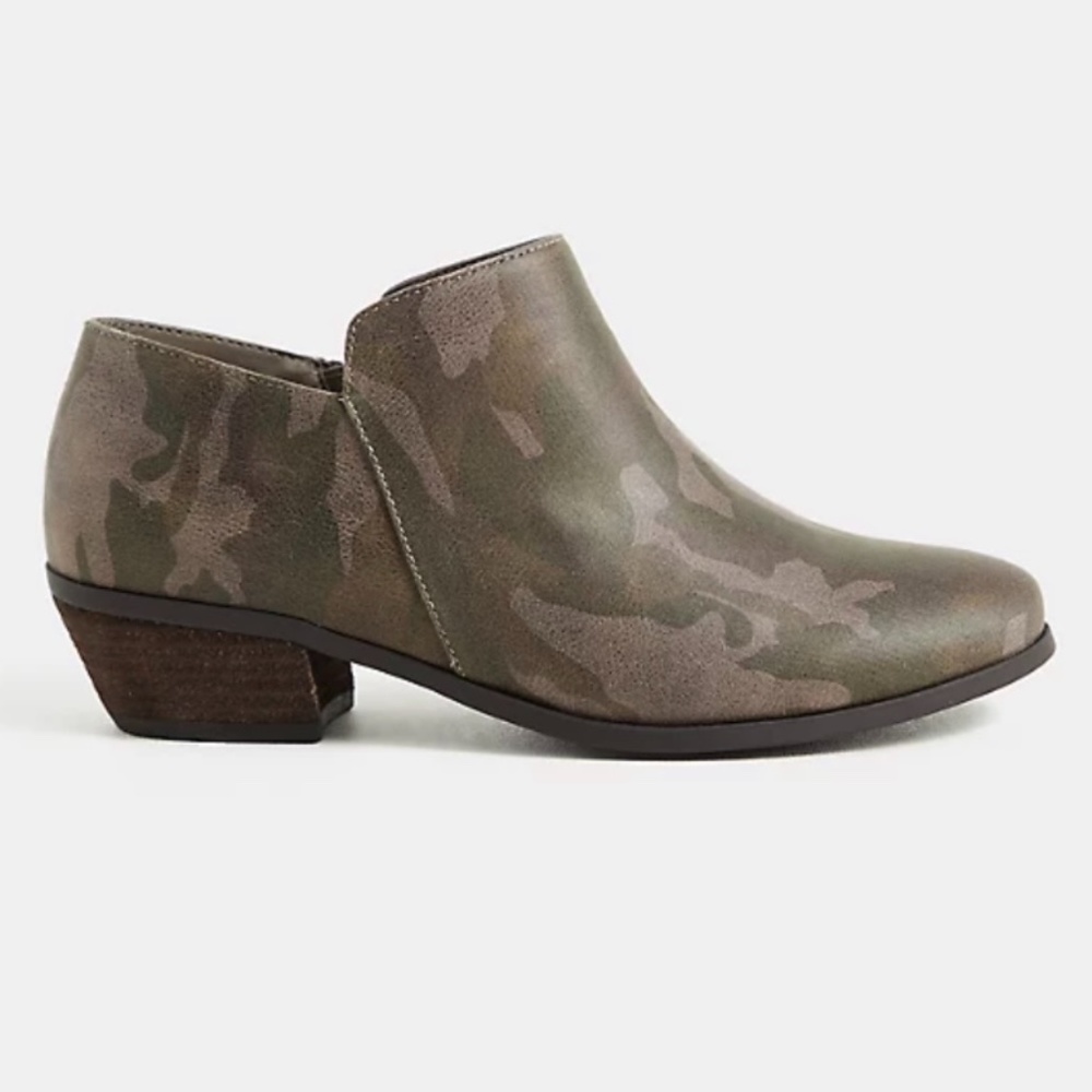 Torrid Women's Camo Faux Suede Ankle Bootie Wide